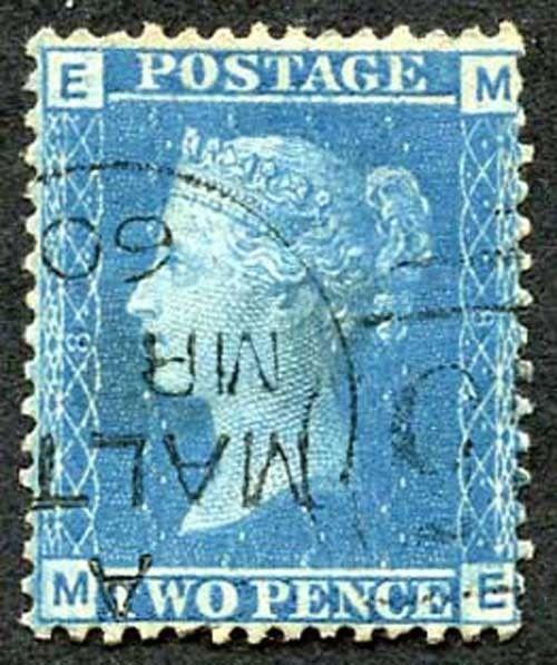 SG46 2d Plate 8 (ME) with Malta Cancelation