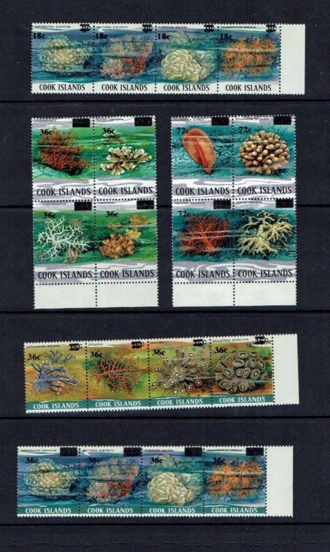 Cook Islands:  1983, Surcharged set, featuring coral and royalty, MNH set.