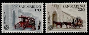 San Marino 945-6 MNH Bus, Horse & Coach, Europa