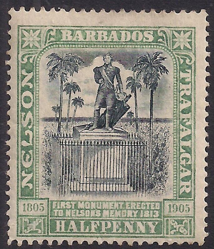 Barbados 1906 KEV11 1/2d Nelson Monument MM SG 146 ( J639 )