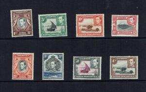 British KUT: 1938 King George VI definitive, short set to 1/- SG numbers, MNH