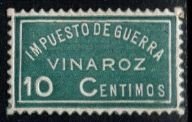 1937 Spain Civil War Charity Poster Stamp 5 Centimos Vinaroz War Tax