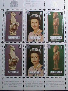 AITUTAKI -1978 -25TH ANNIVERSARY:CORONATION OF ELIZABETH II MNH MINI SHEET VF