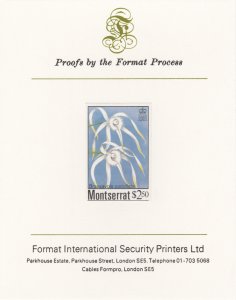 MONTSERRAT 1985 ORCHIDS  imperf on FORMAT INT PROOF CARD