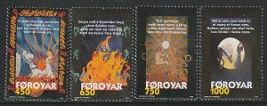 1998 Faroe Islands - Sc 332-5 - MNH VF - 4 single - Scenes from Sigurd poem