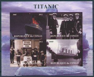 Ships Stamps 2012 Titanic Disaster Nautical 4v IMPF M/S