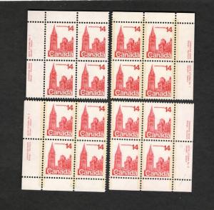 1978 Canada SC #730 CORNER BLOCKS Parliament Buildings MNH 