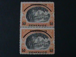 ​PHILIPPINES-1942-SC#N6- BARASOAIN CHURCH SURCHARGE PAIR MINT VF-82 YEARS OLD