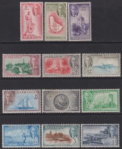 1950 Barbados complete set of twelve MMH Sc# 216 / 227 CV $73.10 Stk #2