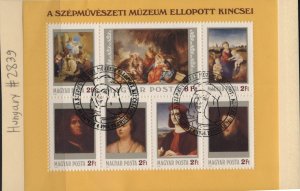 Hungary 2839 (used s/s cto; see note) recovered paintings: Raphael (1984)