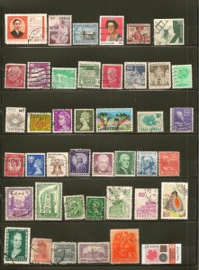 World Wide Collection of 42 Different Old Used Off Paper Stamps