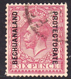 1913 - 1924 British Bechuanaland KGV 6 pence used Sc# 90 CV $27.50