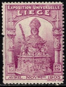 1905 Belgium Cinderella Poster Stamp Liege Universal Exposition MNH