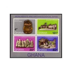 Ghana 406-409,408a,MNH.Michel 417-420,Bl.41. Brass casket,Pompeii,Mosque,1970.