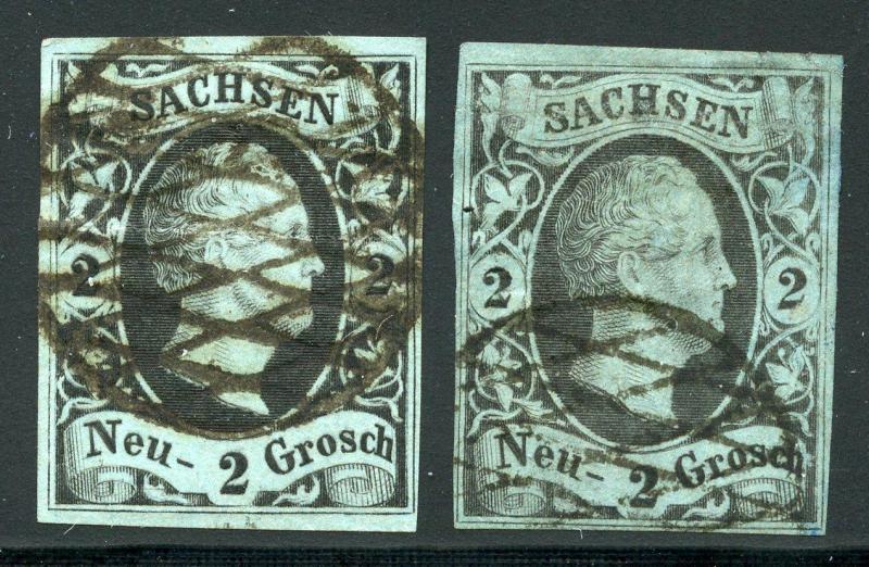 GERMANY STATES SAXONY SCOTT# 6 MICHEL# 5 USED LOT OF 2 AS SHOWN