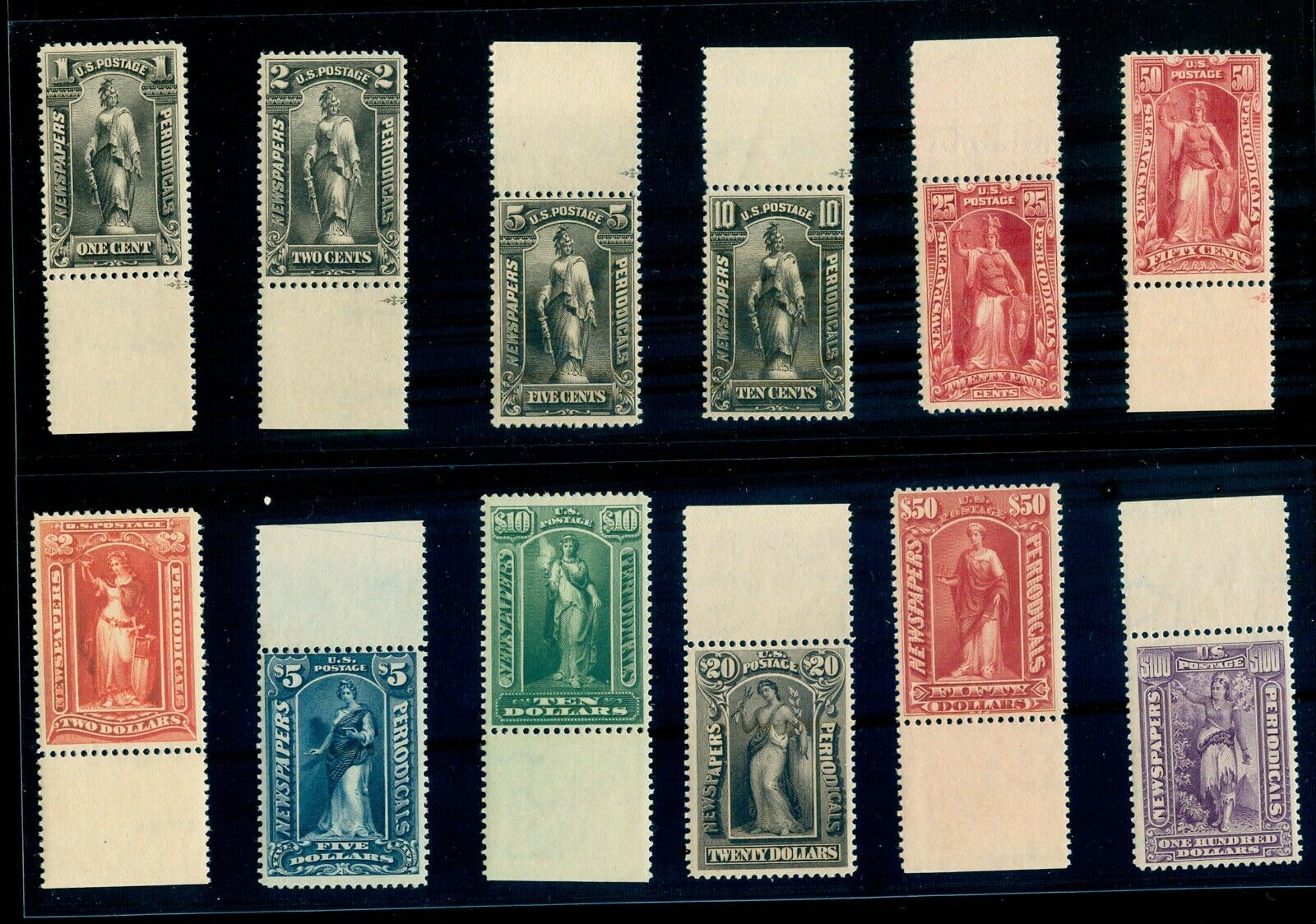 US Stamps Pr114125 Mint OG NH Newspaper VF+ United States