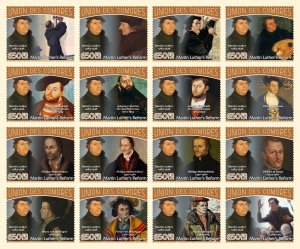 Martin Luther's reform 2023 year 16 stamps perforated  NEW