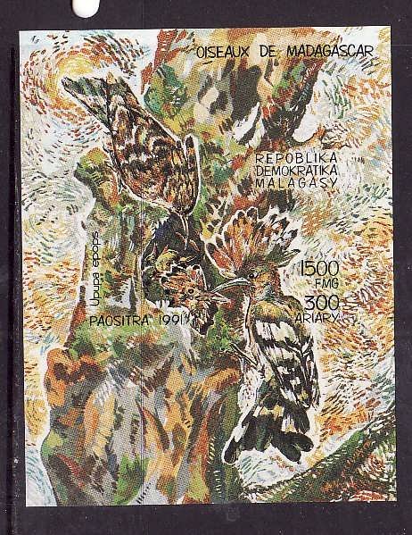 Madagascar Malagasy-Sc#1036-unused NH sheet-Birds-1991