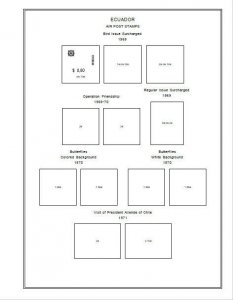  PRINTED ECUADOR AIRMAIL 1928-1983 STAMP ALBUM PAGES (102 pages)