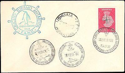 1959 ARGENTINA CACHET FOR ANTARCTIC TOURISM + SPECIAL CAN...