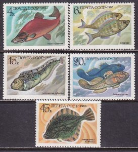 Russia 1983 Sc 5164-8 Various Native Food Fish Stamp MH