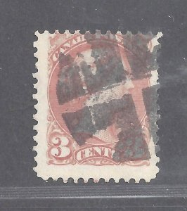 CANADA # 37a USED FANCY CANCEL ROSE SHADE PERF 12 BS26186