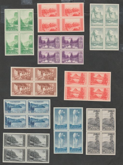 U.S. Scott Scott #756-765 National Park Stamps- Mint NH Set of Centerline Blocks