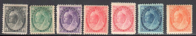 Canada #74 to 79, 82 Mint F-VF to XF C$715.00