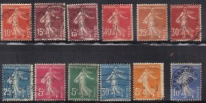 FRANCE   LOT OF SOWERS WITH NO GROUND COVER  1906-37   SEE SCAN