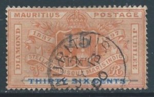 Mauritius #114 Used Diamond Jubilee Issue Surcharged