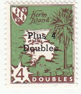 Herm, 1964 provisional Issue, the 4doubles overprinted 'Plus 4doubles�...
