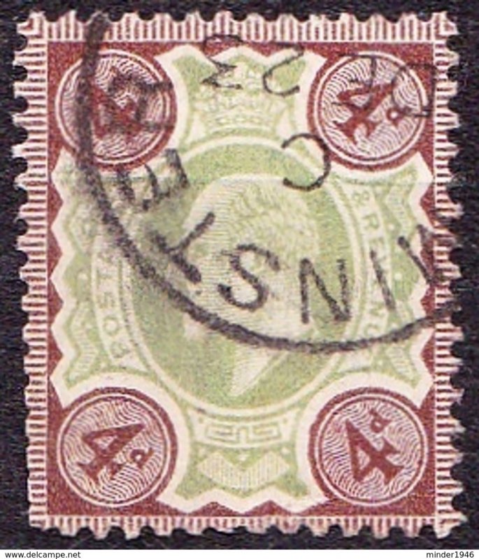 GREAT BRITAIN 1902 KEDVII 4d Green & Chocolate-Brown SG236 Used
