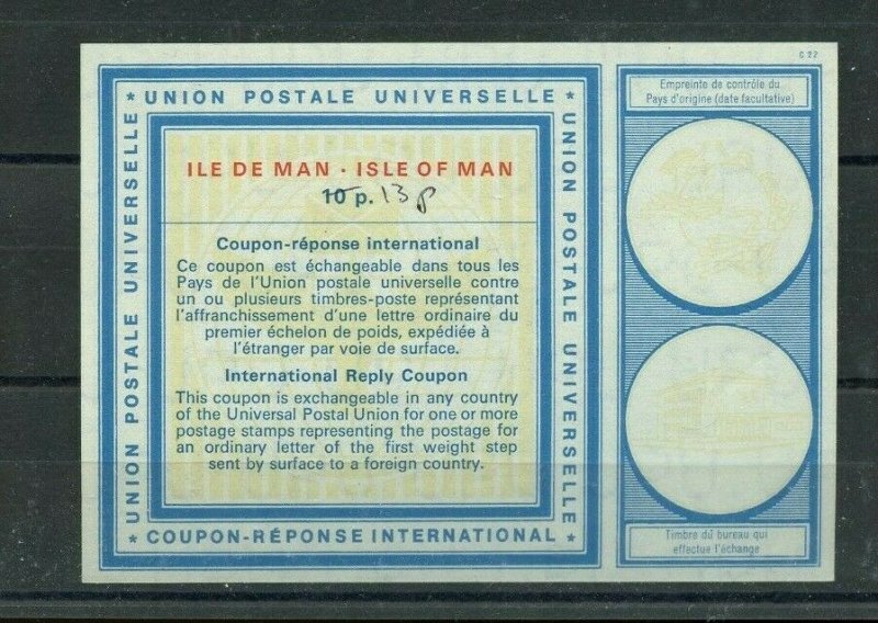 ISLE OF MAN 10p overprinted 13p C22 - International Reply Coupon IRC