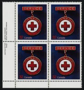 Canada 1013 BL Plate Block MNH Red Cross Medal