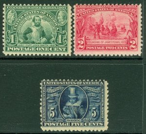 EDW1949SELL : USA 1907 Scott #328-30 Mint Original Gum. Catalog $177.00.