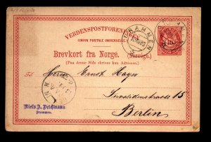 Norway 1883 10 Ore Postal Card - Urammen Cancel - L32419