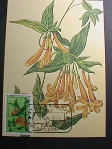 ​ST. THOMAS 1979 MAXI CARD-COLORFUL LOVELY BEAUTIFUL FLOWERS MC CARD-MNH VF