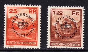 Liechtenstein 1933 Officials Scott No.O9-O10 Zum. No.D9-D10 VF/Mint