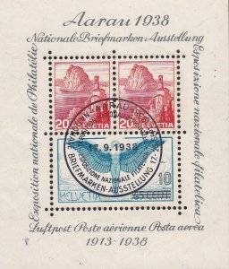 Switzerland 1938 Aarau Souvenir Sheet Sept. 17 Expo Cancel Fine/VF/Used/(O)