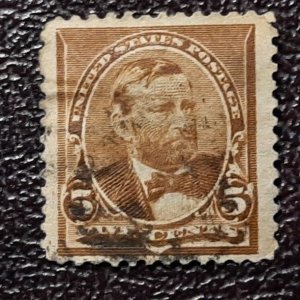 US Scott # 223.  Used from 1890;  F/VF centering; small crease