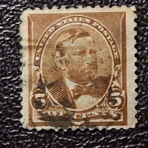 US Scott # 223.  Used from 1890;  F/VF centering; small crease