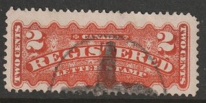 Canada Registered #F1d, Fancy Cancel L930,  Clean Back, Sweet (~2037)