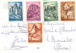 San Marino 1L Mountaineer Descending, 2L View of Sassolungo, 3L Mt. Tatano, 4...