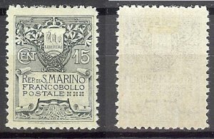 1907 - SAN MARINO - Coat of Arms. Scott #79 - MH*