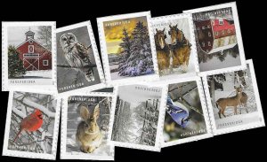 PCBstamps   US #5532-5541 Sgls $5.50(10x{55c})Winter, MNH, (7)