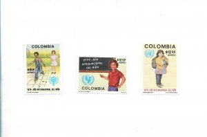 COLOMBIA 1979 CHILDREN YEAR UNITED NATIONS EMBLEM EDUCATION GAMES MINT NH