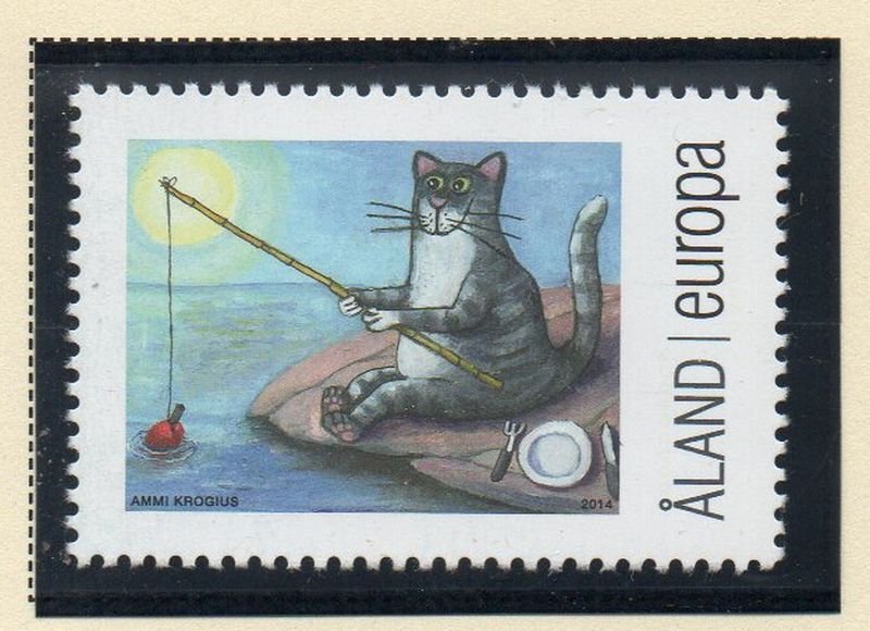 Aland Sc 358 2014 356 Cat Fishing stamp  mint NH