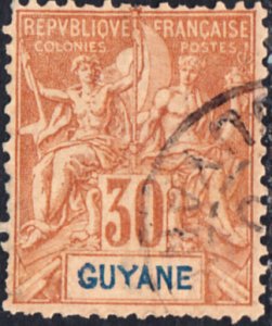 French Guyana #44 Used