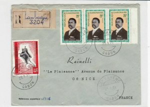 republique gabonaise 1971 flying animal president airmail stamps cover ref 20184