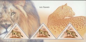 Cheetah Stamp The Beasts Acinonyx Jubatus Wild Animal S/S MNH #8715-8717 